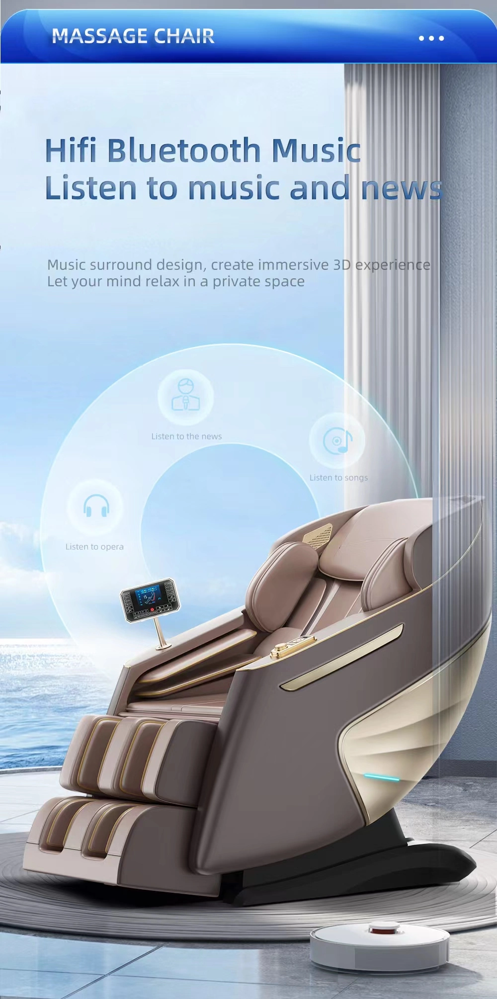 Luxury Ai Voice 4D Full Body Shiatsu Kneading Massage Chair